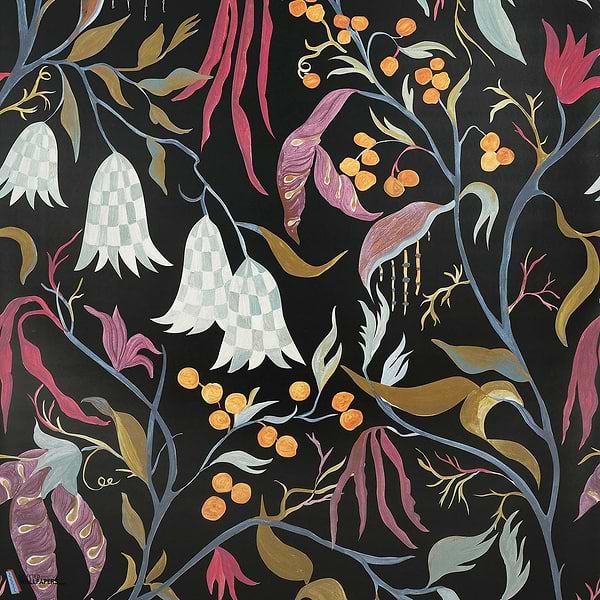 Lucille-Wallpaper-Pierre Frey-Fusain-Meter (M1)-FP957003-Selected Wallpapers