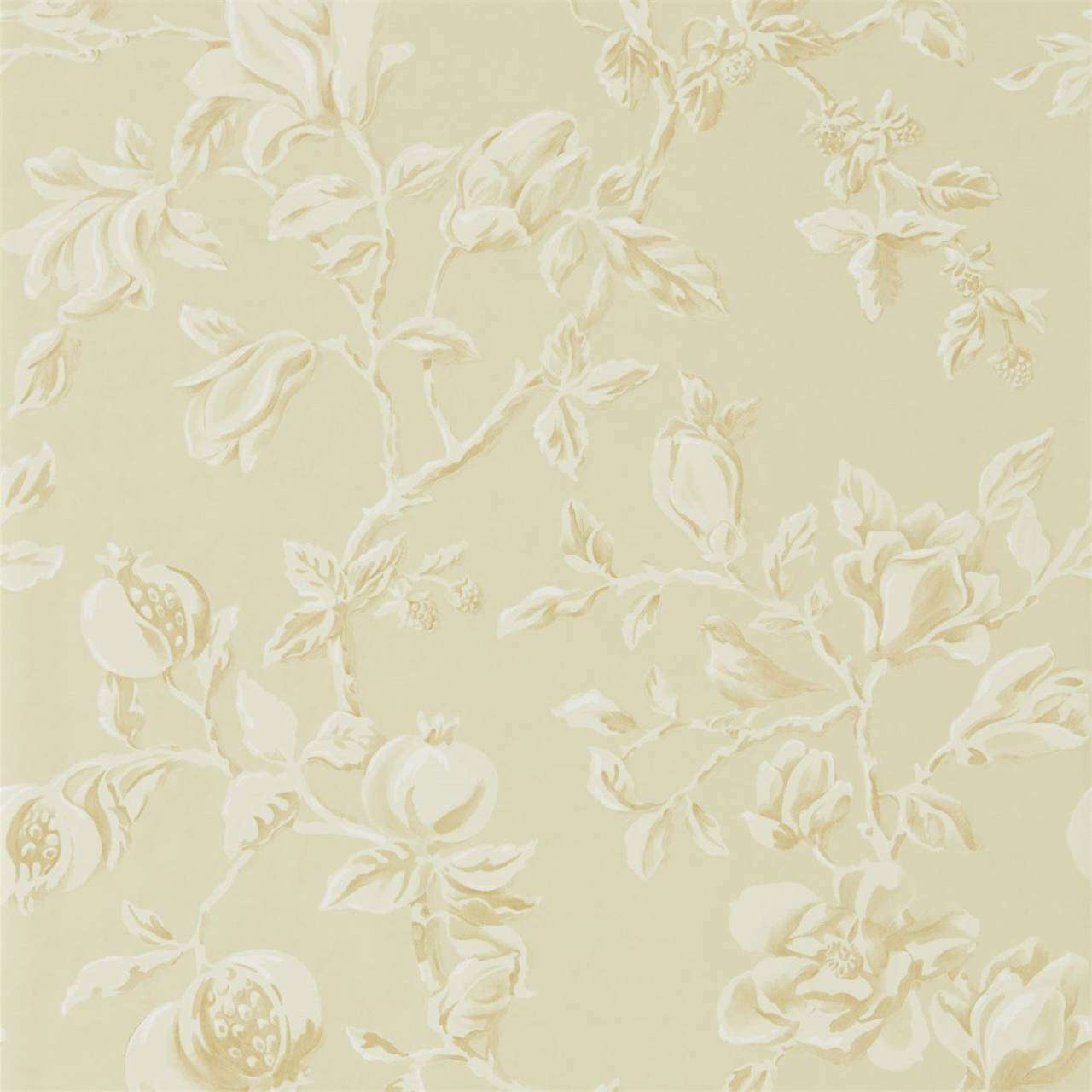 Magnolia & Pomegranate-behang-Tapete-Sanderson-Parchment/Milk-Rol-215723-Selected Wallpapers