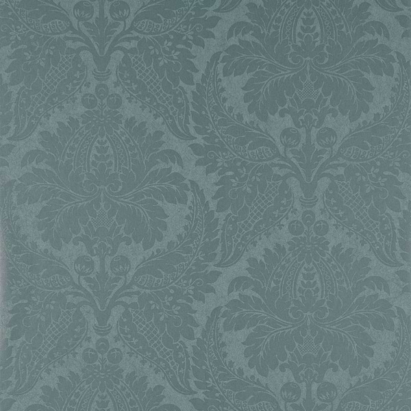 Malmaison Damask-behang-Tapete-Zoffany-Teal-Rol-311998-Selected Wallpapers
