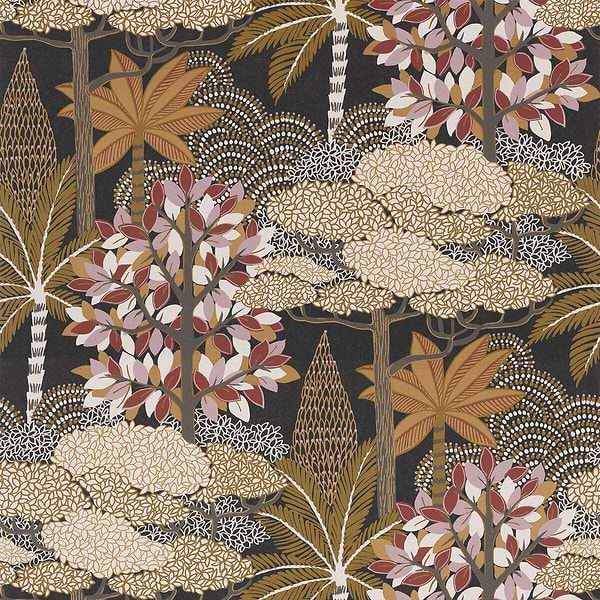Marakanda-Behang-Tapete-Casamance-Anthracite/Grenat-Rol-75380304-Selected Wallpapers