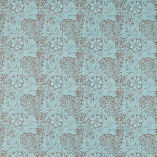Marigold stof-Fabric-Tapete-Morris & Co-Sky/Chocolate-Meter (M1)-226980-Selected Wallpapers