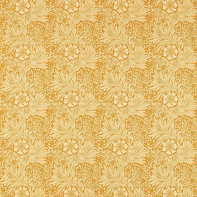 Marigold stof-Fabric-Tapete-Morris & Co-Cream/Orange-Meter (M1)-226981-Selected Wallpapers