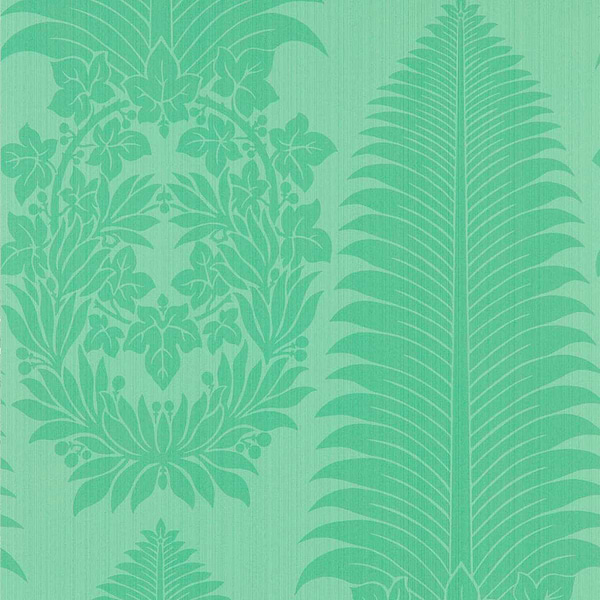 Marsden's Palm Damask-Behang-Tapete-Zoffany-Pale Poisen-Rol-313024-Selected Wallpapers