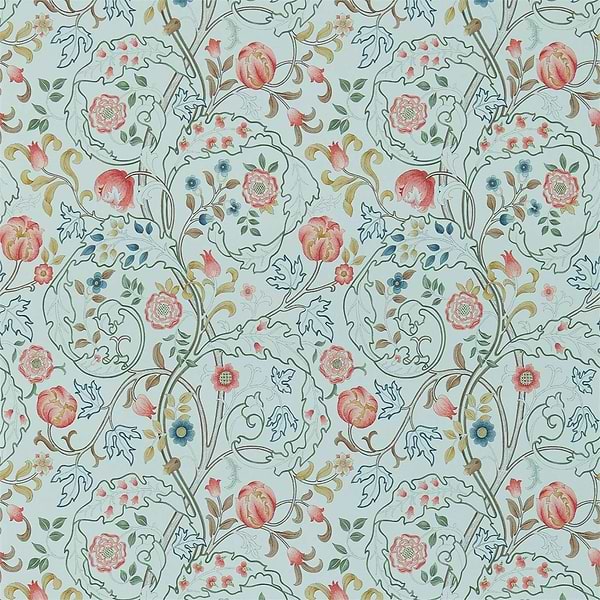 Mary Isobel-behang-Tapete-Morris & Co-Silk Blue/Pink-Rol-214731-Selected Wallpapers