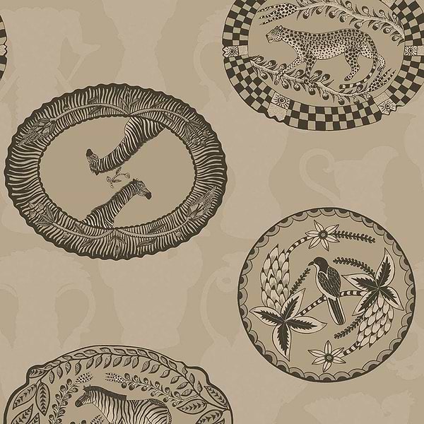 Matrinah-Behang-Tapete-Cole & Son-Metallic Gilver & Charcoal-Rol-109/4020-Selected Wallpapers