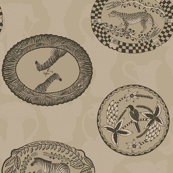Matrinah-Behang-Tapete-Cole & Son-Metallic Gilver & Charcoal-Rol-109/4020-Selected Wallpapers