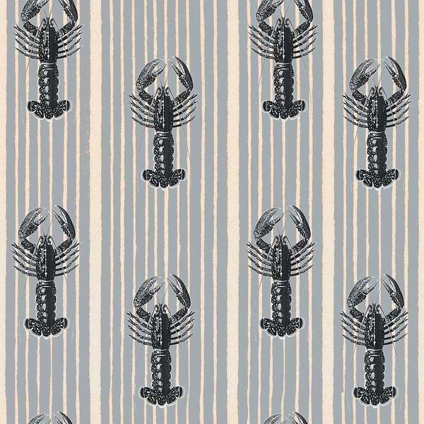 Mediterranean lobsters-behang-Tapete-Mind the Gap-Light Blue-Rol-WP30063-Selected Wallpapers