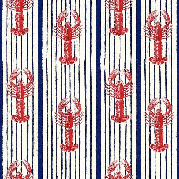 Mediterranean lobsters-behang-Tapete-Mind the Gap-White-Rol-WP30065-Selected Wallpapers