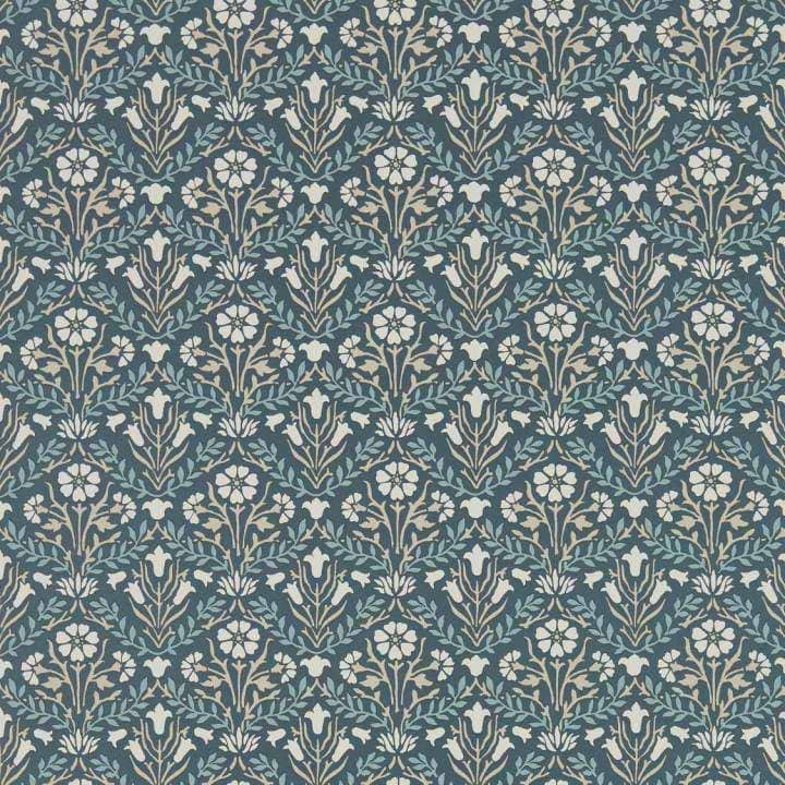 Morris Bellflowers-behang-Tapete-Morris & Co-Indigo/Linen-Rol-216436-Selected Wallpapers