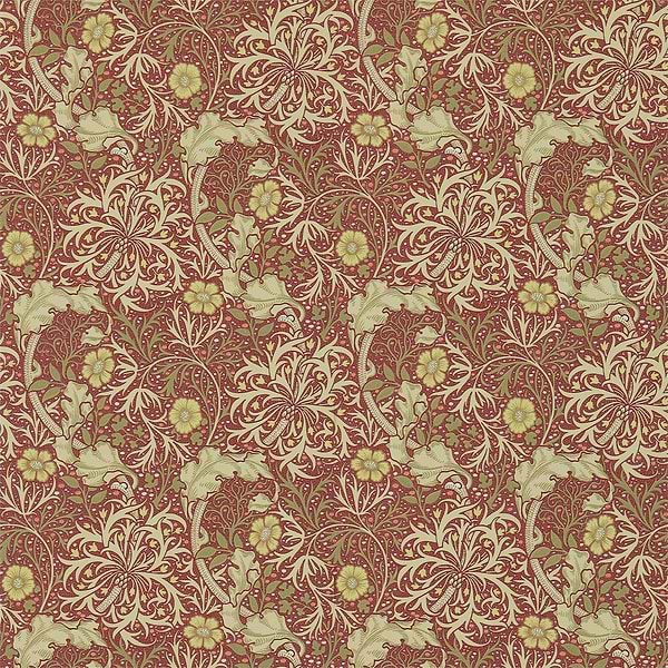 Morris Seaweed-behang-Tapete-Morris & Co-Red/Gold-Rol-214712-Selected Wallpapers