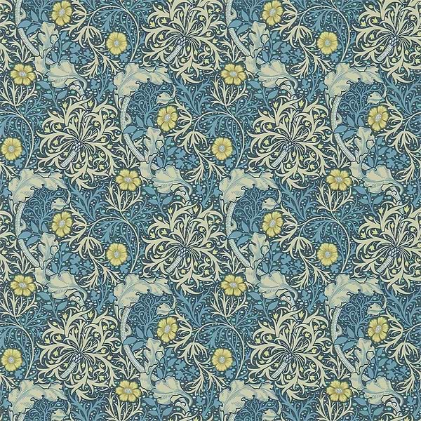 Morris Seaweed-behang-Tapete-Morris & Co-Ink/Woad-Rol-214714-Selected Wallpapers