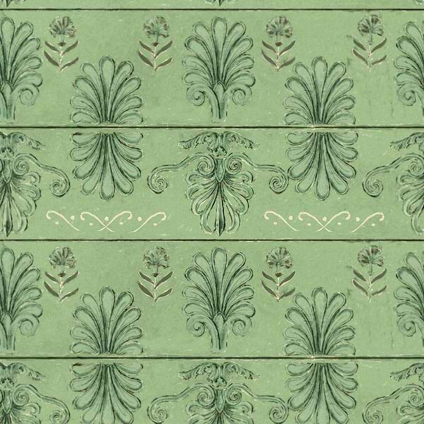 Mykonos Villa Motif-behang-Tapete-Mind the Gap-Island Green-Rol-WP30040-Selected Wallpapers