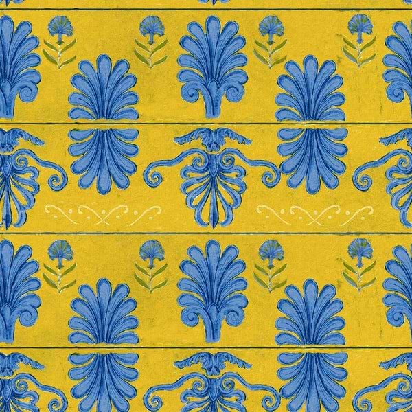 Mykonos Villa Motif-behang-Tapete-Mind the Gap-Lemon-Rol-WP30044-Selected Wallpapers