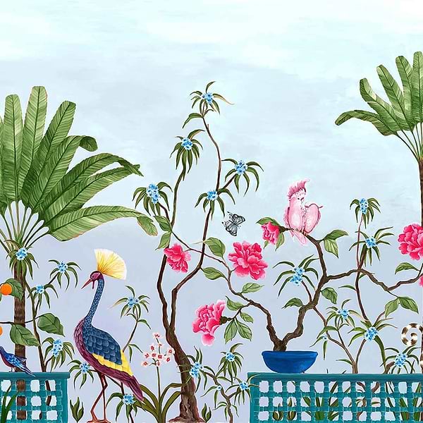 Neo-Tea Garden-behang-Tapete-Coordonne-Blue-Non Woven-8800131-Selected Wallpapers