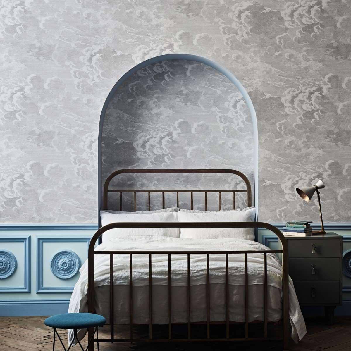 mintonの壁紙 MF4753 Gwendolyn Ivory & Grey Wallpaper