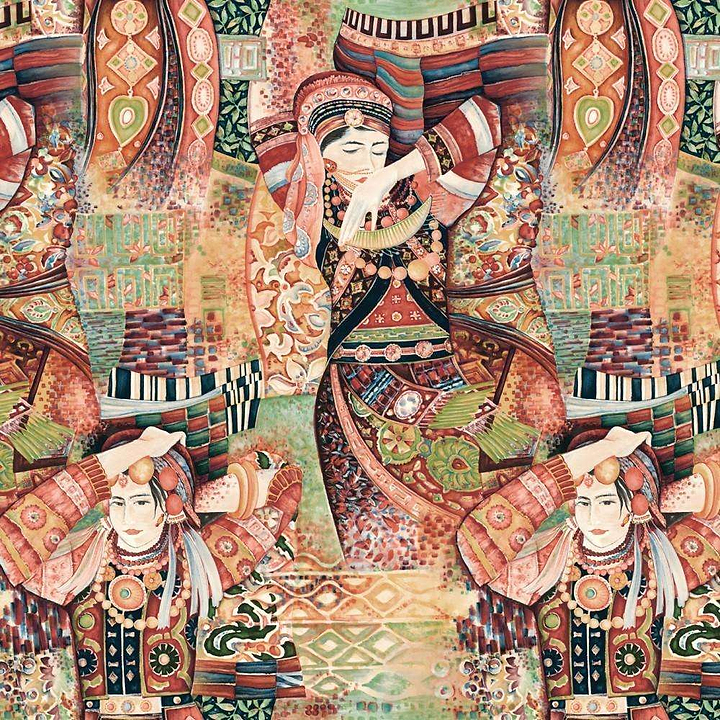 Odisha Dance-behang-Tapete-Arte-Red Rhapsody-Meter (M1)-97641-Selected Wallpapers