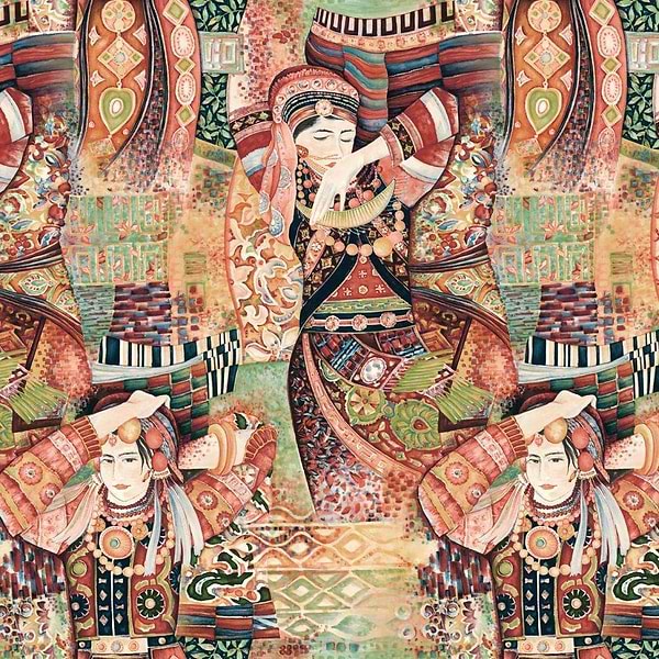 Odisha Dance-behang-Tapete-Arte-Red Rhapsody-Meter (M1)-97641-Selected Wallpapers