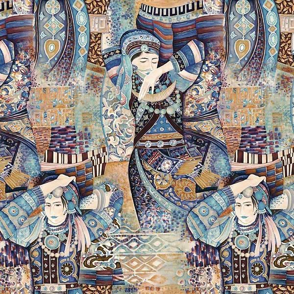 Odisha Dance-behang-Tapete-Arte-Indigo Myth-Meter (M1)-97642-Selected Wallpapers