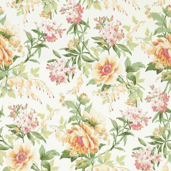Olivia-behang-Tapete-Sanderson-Green/Orange-Rol-217038-Selected Wallpapers