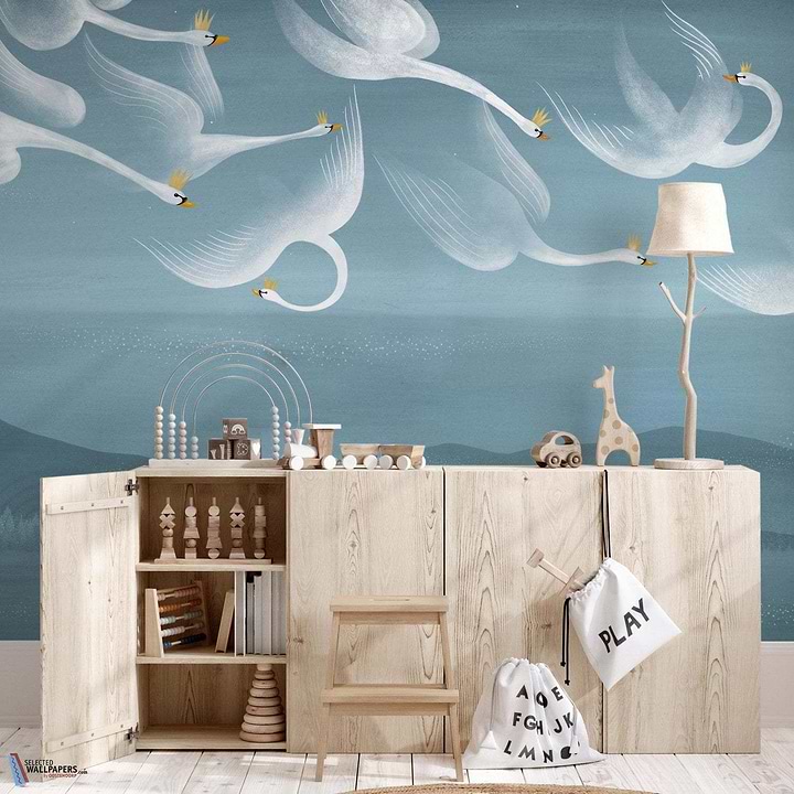 Onze Cygnes Sauvages-behang-Tapete-Les Dominotiers-Selected Wallpapers