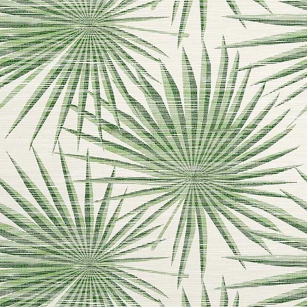 Palm Frond-Behang-Tapete-Thibaut-Green White-Rol-T10142-Selected Wallpapers