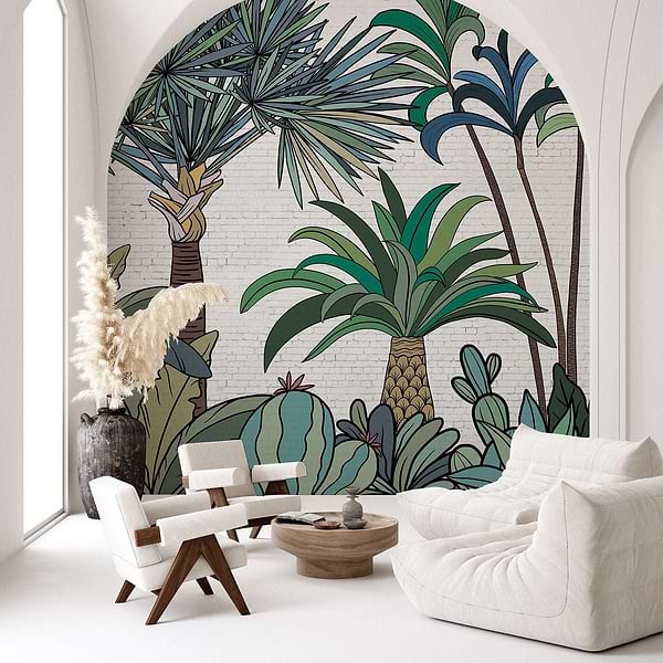 Palm Street-Behang-Tapete-Les Dominotiers-Selected Wallpapers