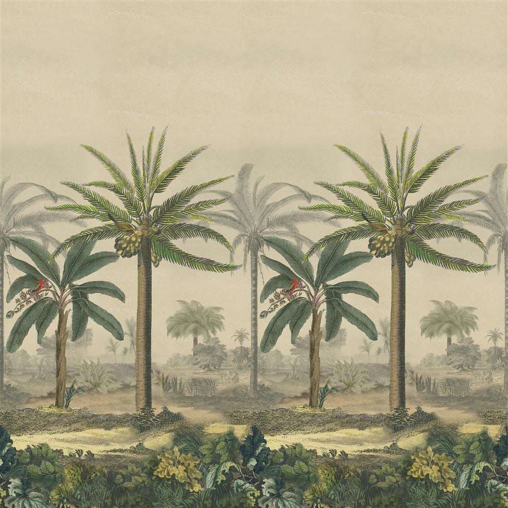 Palm Trail Scene 1 & 2-behang-Tapete-Designers Guild-Scene 2 | Sepia-Set-PJD6008/01-Selected Wallpapers