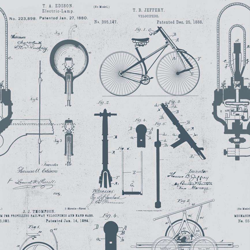 Patents-behang-Tapete-Mind the Gap-Grijs-300 cm (standaard)-WP20049-Selected Wallpapers