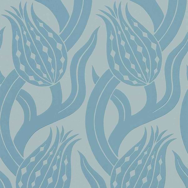 Persian Tulip-behang-Tapete-Zoffany-Blue Stone-Rol-312997-Selected Wallpapers