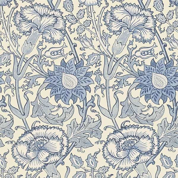 Pink & Rose-behang-Tapete-Morris & Co-Indigo-Rol-212567-Selected Wallpapers