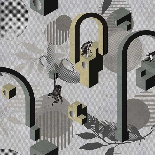 Planet of the Apes-behang-Tapete-Inkiostro Bianco-2-Vinyl 68 cm-INKTNOJ1902-Selected Wallpapers