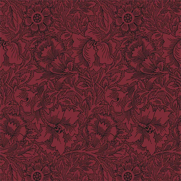 Poppy-behang-Tapete-Morris & Co-Claret-Rol-216956-Selected Wallpapers