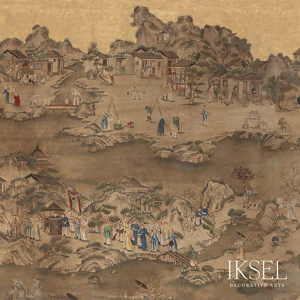 Procession-behang-Iksel-Gouache-225 cm-SC114_CS15-Selected Wallpapers