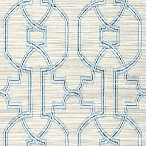 Promenade-Behang-Tapete-Thibaut-Cream and Blue-Rol-T277-Selected Wallpapers
