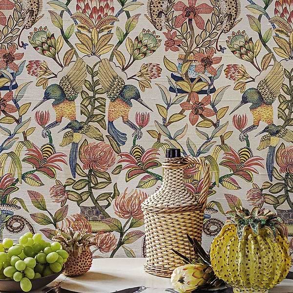 Protea Garden Silk-Behang-Tapete-Cole & Son-Selected Wallpapers