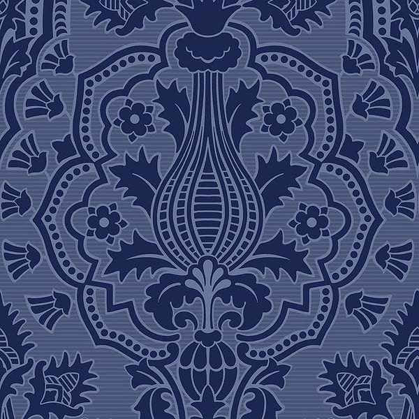 Pugin Palace Flock-behang-Tapete-Cole & Son-Dark Hyacinth-Rol-116/9033-Selected Wallpapers