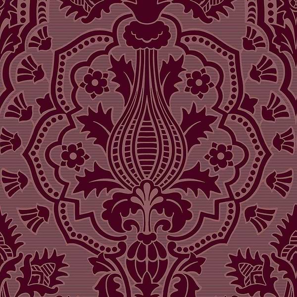 Pugin Palace Flock-behang-Tapete-Cole & Son-Claret-Rol-116/9034-Selected Wallpapers