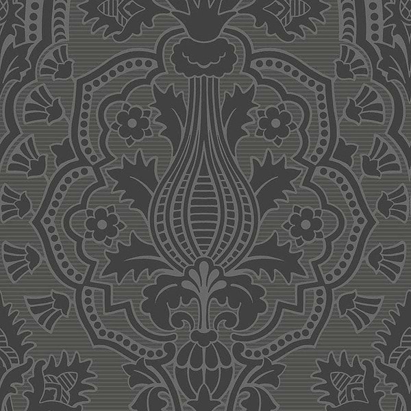 Pugin Palace Flock-behang-Tapete-Cole & Son-Charcoal-Rol-116/9035-Selected Wallpapers
