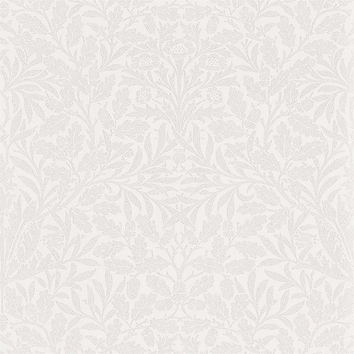 Pure Acorn-behang-Tapete-Morris & Co-Chalk/Silver-Rol-216043-Selected Wallpapers
