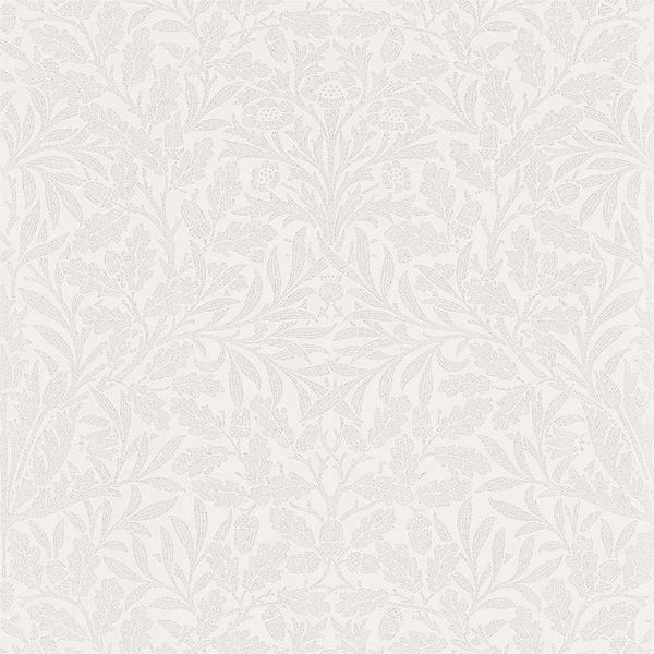 Pure Acorn-behang-Tapete-Morris & Co-Chalk/Silver-Rol-216043-Selected Wallpapers