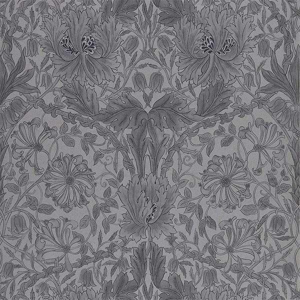 Pure Honeysuckle & Tulip-behang-Tapete-Morris & Co-Black Ink-Rol-216523-Selected Wallpapers