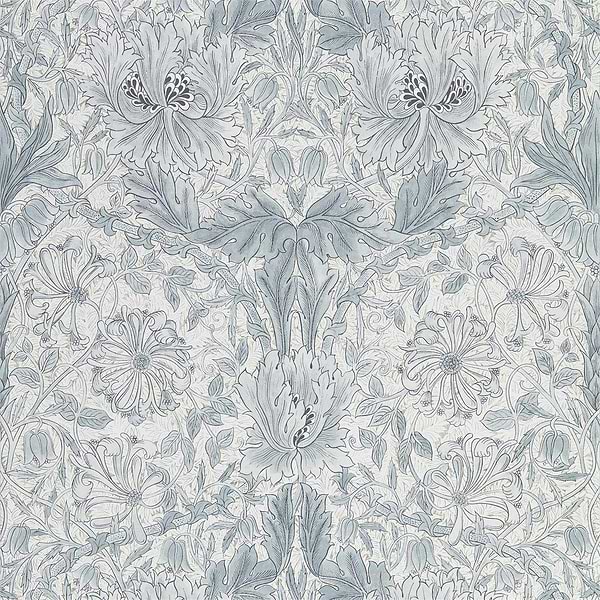 Pure Honeysuckle & Tulip-behang-Tapete-Morris & Co-Cloud Grey-Rol-216524-Selected Wallpapers