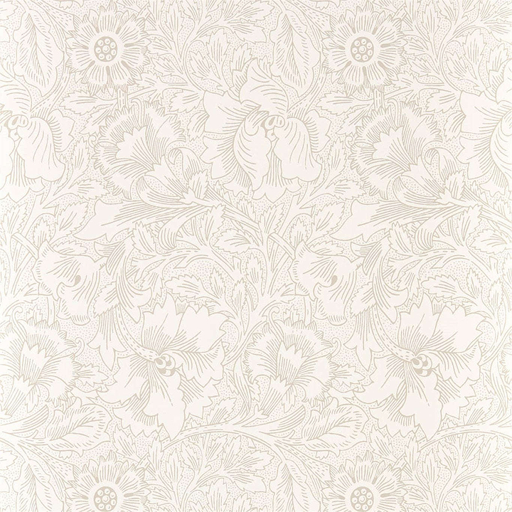 Pure Poppy-behang-Tapete-Morris & Co-Ecru/Stone-Rol-216034-Selected Wallpapers