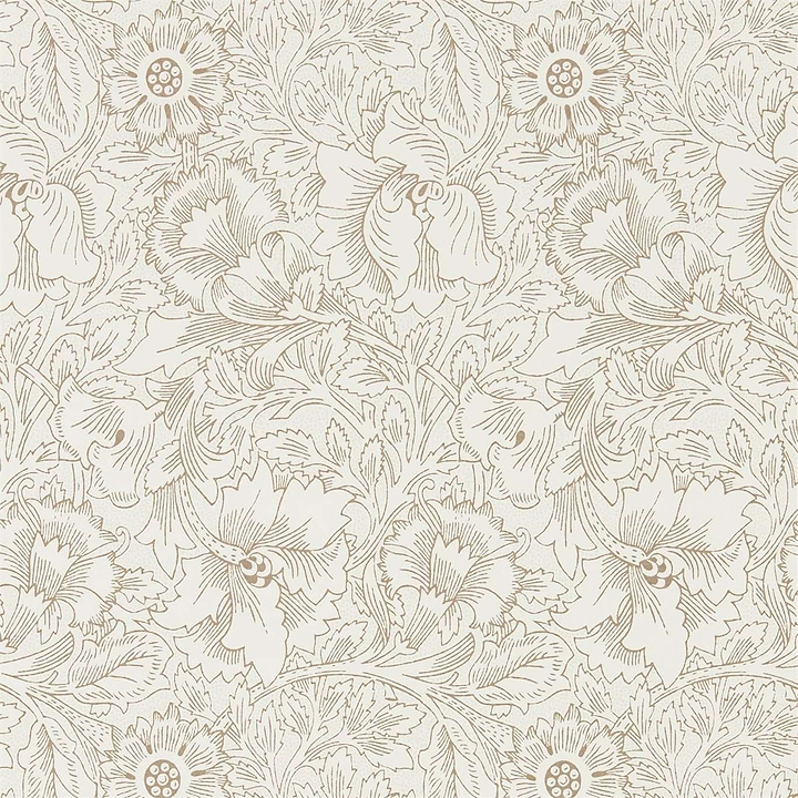 Pure Poppy-behang-Tapete-Morris & Co-Cream/Gold-Rol-216035-Selected Wallpapers