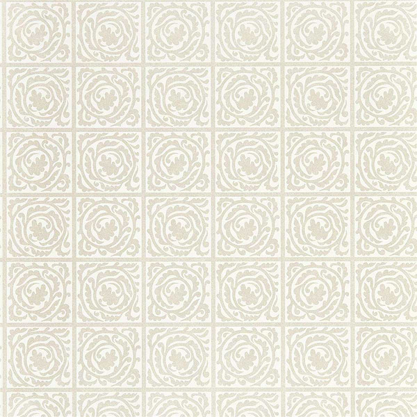 Pure Scroll-behang-Tapete-Morris & Co-White Clover-Rol-216545-Selected Wallpapers