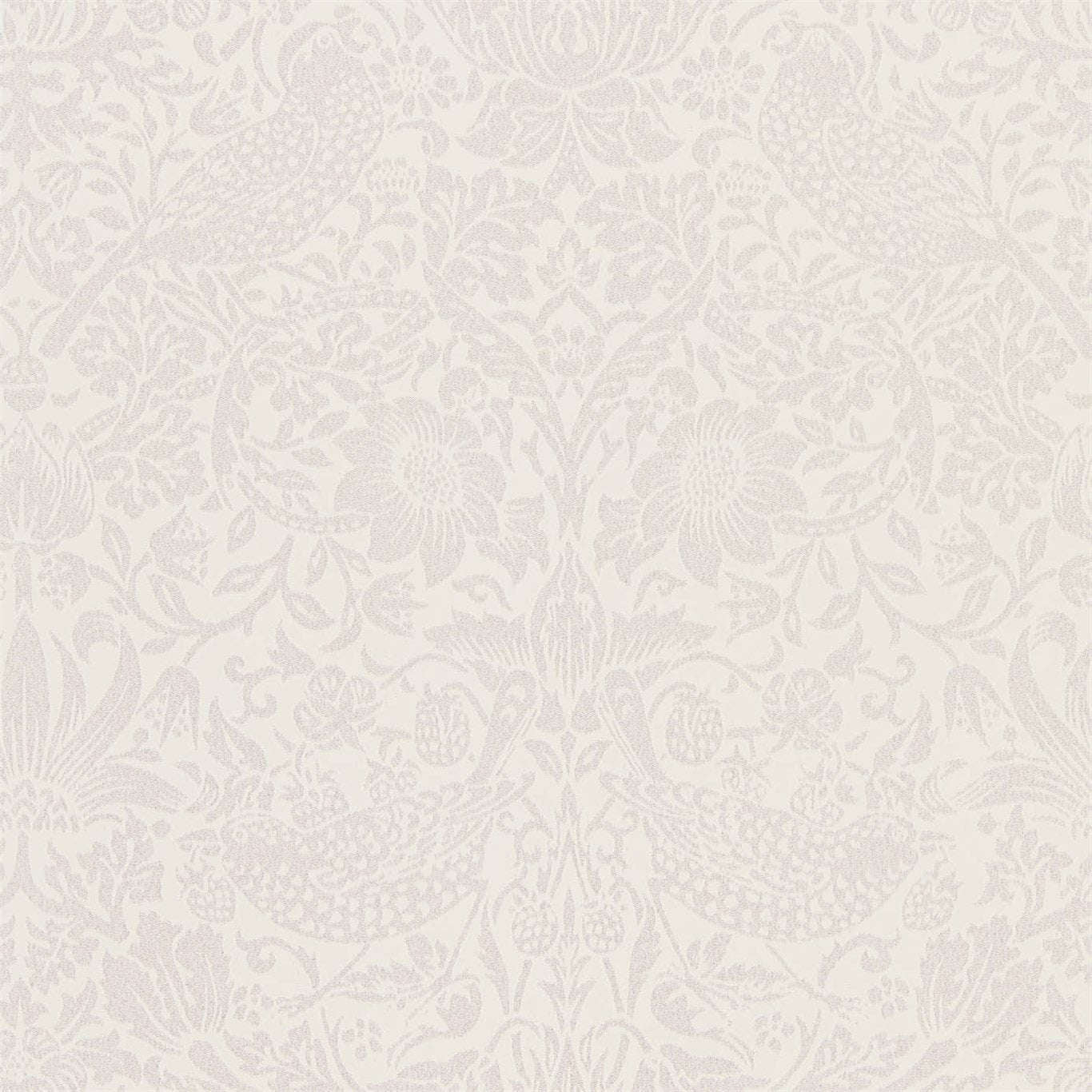 Pure Strawberry Thief-behang-Tapete-Morris & Co-Oyster/Chalk-Rol-216021-Selected Wallpapers