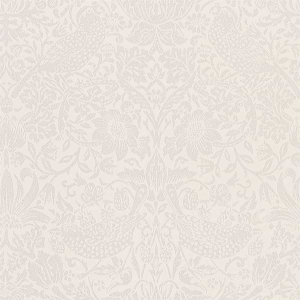 Pure Strawberry Thief-behang-Tapete-Morris & Co-Oyster/Chalk-Rol-216021-Selected Wallpapers