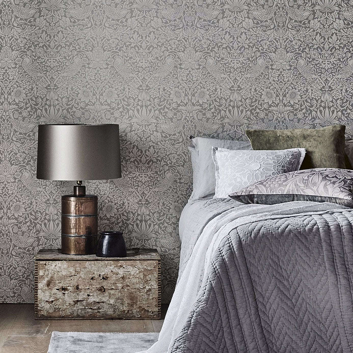 Pure Strawberry Thief-behang-Tapete-Morris & Co-Selected Wallpapers