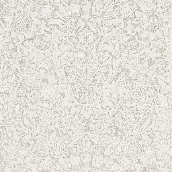 Pure Sunflower-behang-Tapete-Morris & Co-Chalk/Silver-Rol-216049-Selected Wallpapers