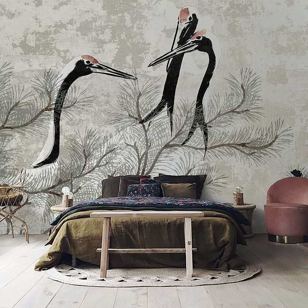 Red Crest-behang-Tapete-Les Dominotiers-Selected Wallpapers